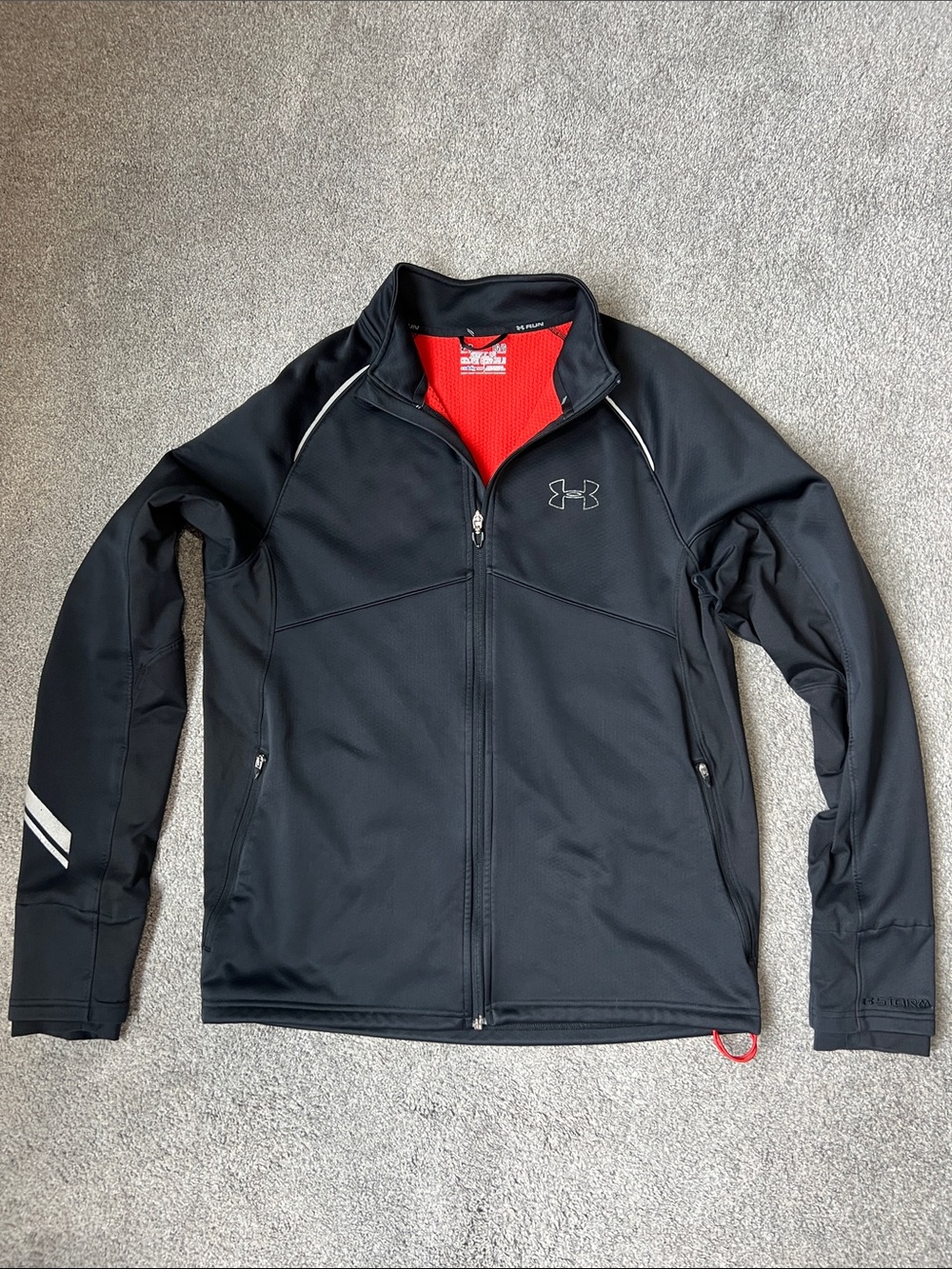 Under Armour ColdGear Infrared Storm Run Jacket Mens Large Black Full Zip